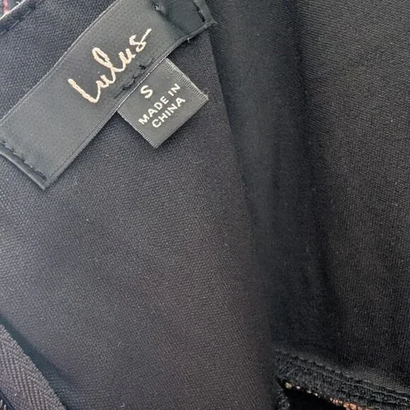 Lulus Thriving Poise Black 3D Floral Embroidered Tie-Strap Maxi Dress Size Small - Picture 10 of 10